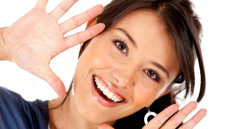 Woman with beautiful smile in 95762